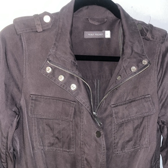 Mint Velvet Womens Grey Soft Utility Jacket Lightweight Size US 8 UK 12 - Picture 2 of 8